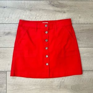 J. CREW MERCANTILE red jean mini skirt size 4